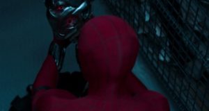 Spider-Man holding Ultron head
